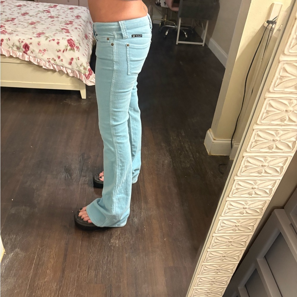 Baby blue Frankie b corduroy flares size 2 Y2K - Picture 4 of 9
